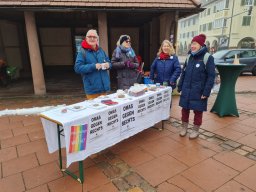 Infostand auf dem Oberen Marktplatz Freudenstadt am 20.2.2026